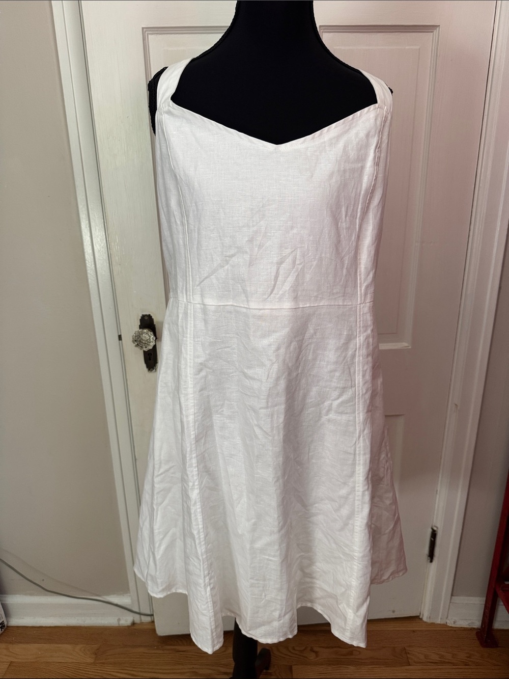 GAP NWT White 100% Recycled Paper Mini Sleeveless Lined Dress Size 16